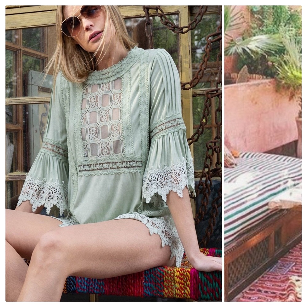 Victorian Windowpane Feminine Top - Picture 9 of 16